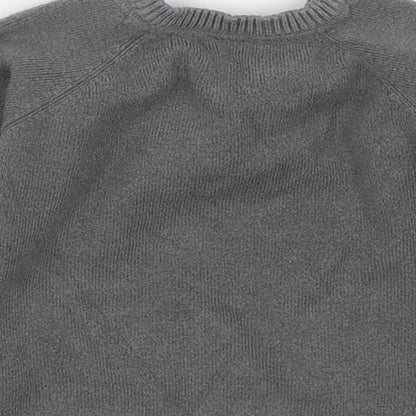 F&F Boys Grey Viscose Pullover Jumper Size 3-6 Months Button