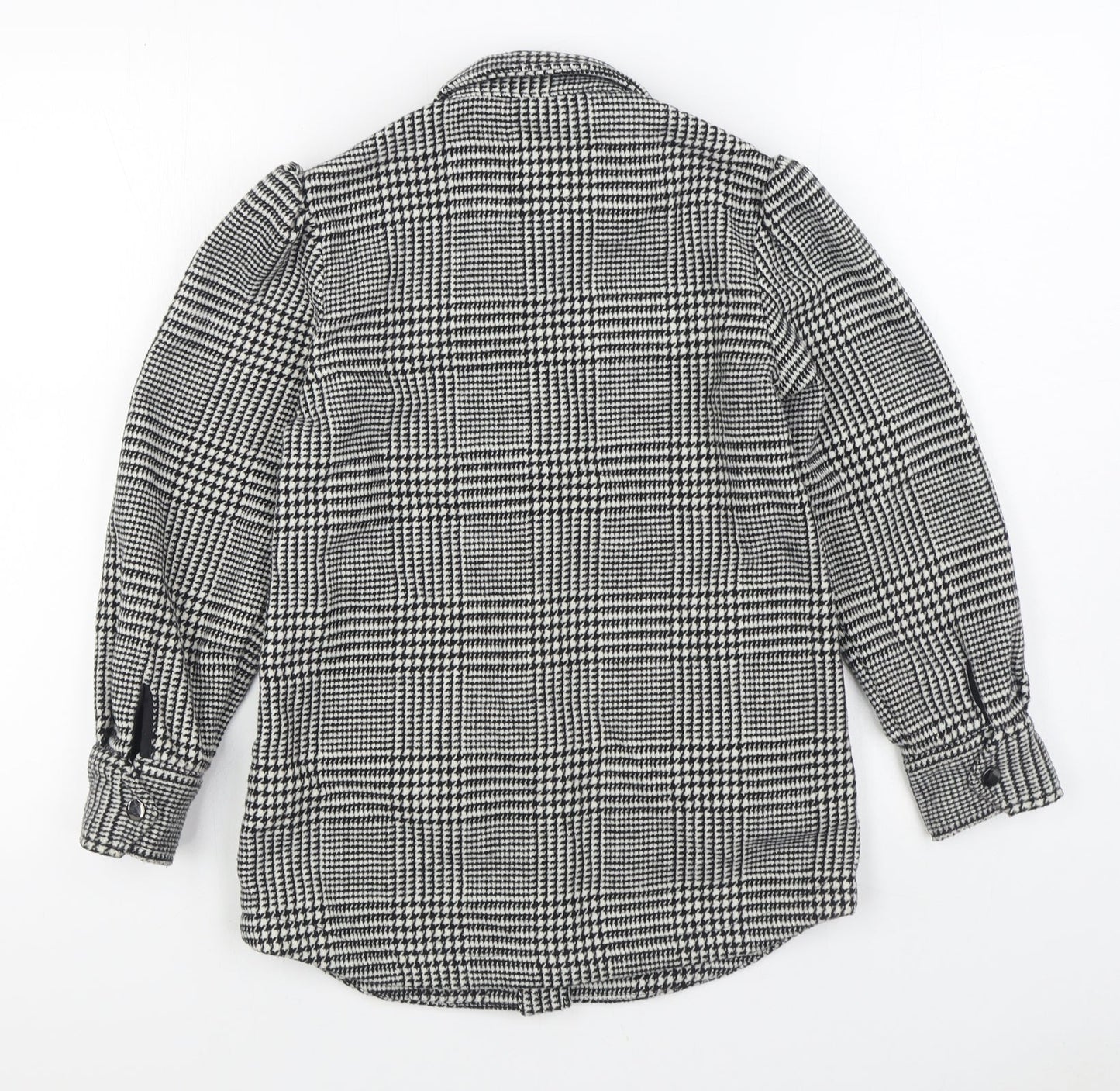 NEXT Girls Black Houndstooth Jacket Size 9 Years Button