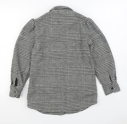 NEXT Girls Black Houndstooth Jacket Size 9 Years Button