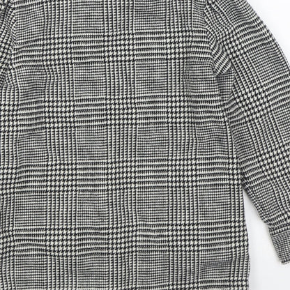 NEXT Girls Black Houndstooth Jacket Size 9 Years Button
