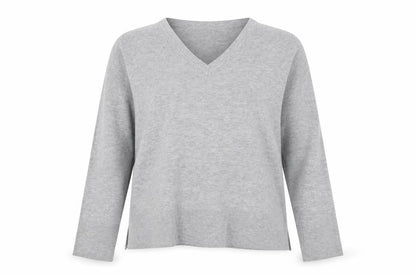 Primark Womens Grey V-Neck Viscose Pullover Jumper Size M