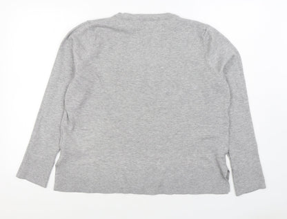 Primark Womens Grey V-Neck Viscose Pullover Jumper Size M
