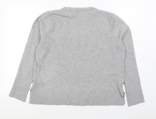 Primark Womens Grey V-Neck Viscose Pullover Jumper Size M