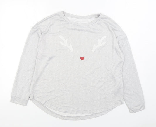 Womens UK Size S Dunnes Stores Grey Pullover Sweatshirt