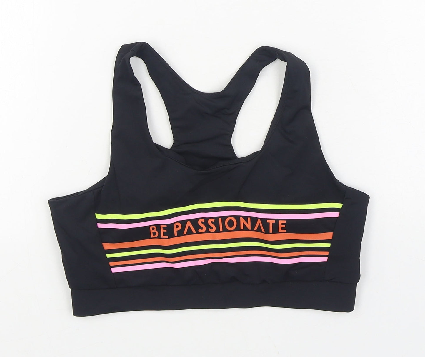 Workout Womens Black Polyamide Cropped Tank Size S Scoop Neck Pullover