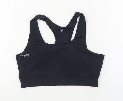 Workout Womens Black Polyamide Cropped Tank Size S Scoop Neck Pullover