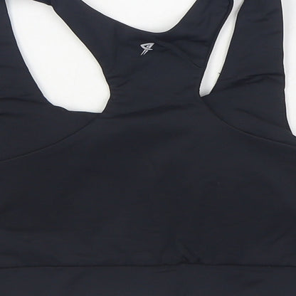 Workout Womens Black Polyamide Cropped Tank Size S Scoop Neck Pullover