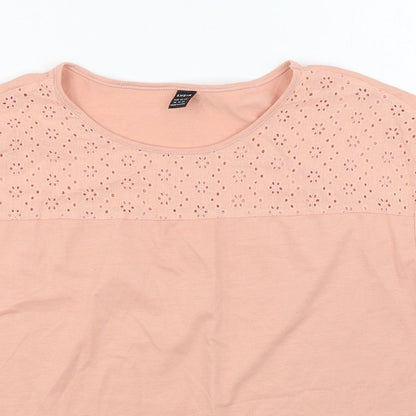 SheIn Womens Pink Polyester Basic T-Shirt Size XL Roll Neck