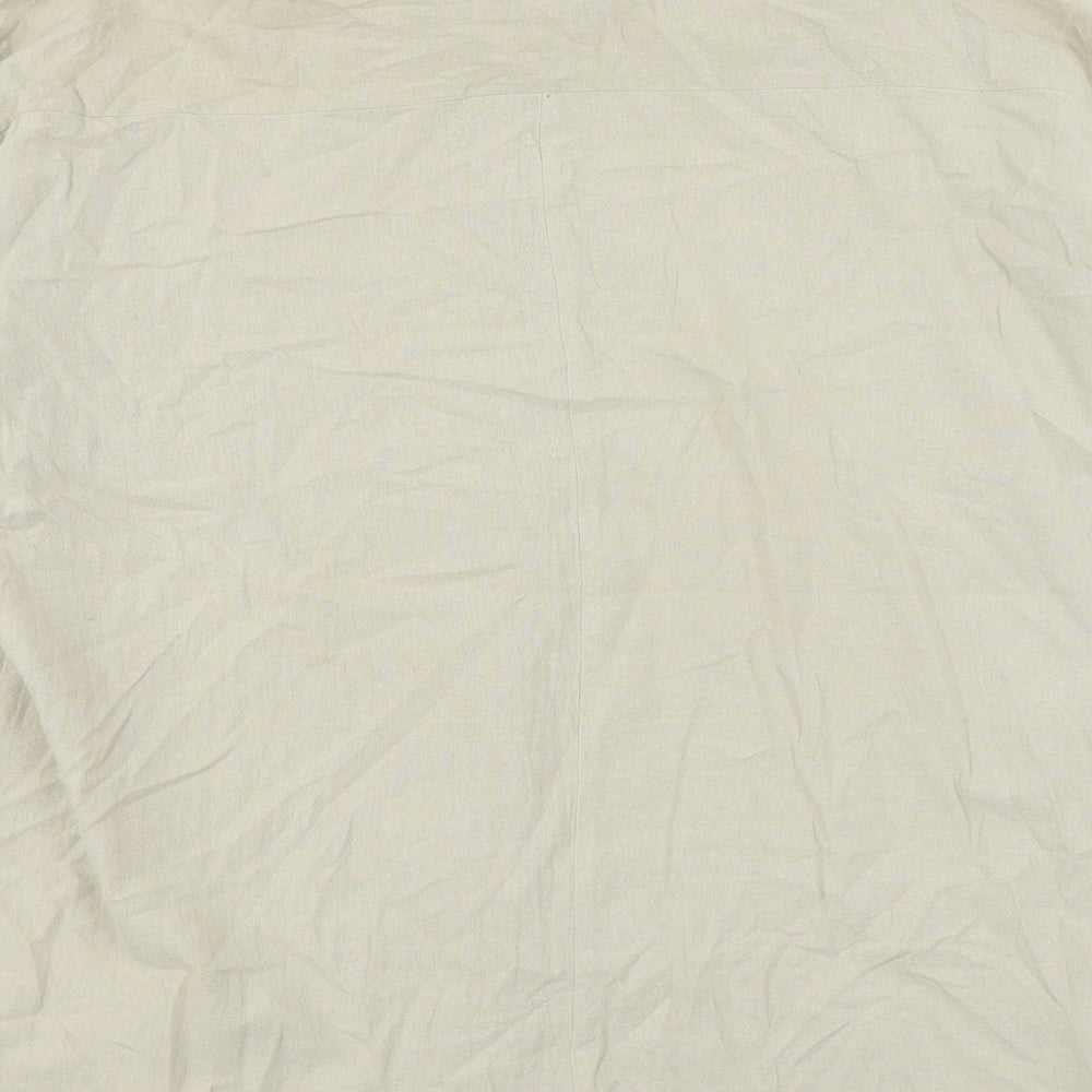 SheIn Womens Beige Polyester Basic Button-Up Size M Collared