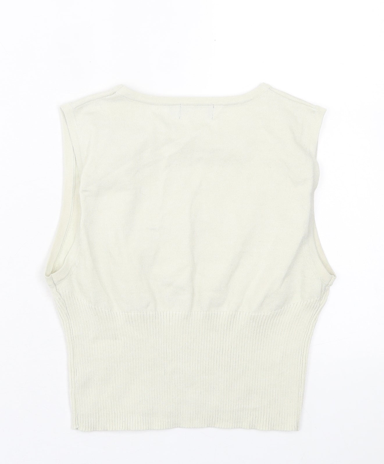 Womens UK Size L PRETTYLITTLETHING Beige Cropped Tank