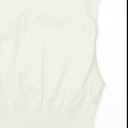 Womens UK Size L PRETTYLITTLETHING Beige Cropped Tank