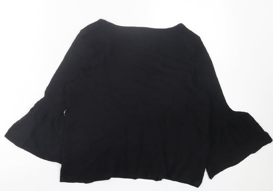 TU Womens Black Crew Neck Viscose Pullover Jumper Size 12