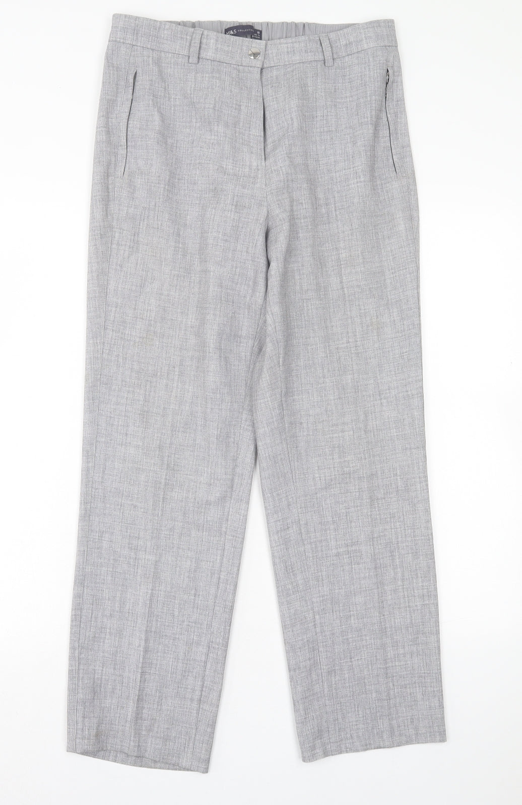 Womens UK Size 12 Marks and Spencer Regular Fit  Grey Trousers