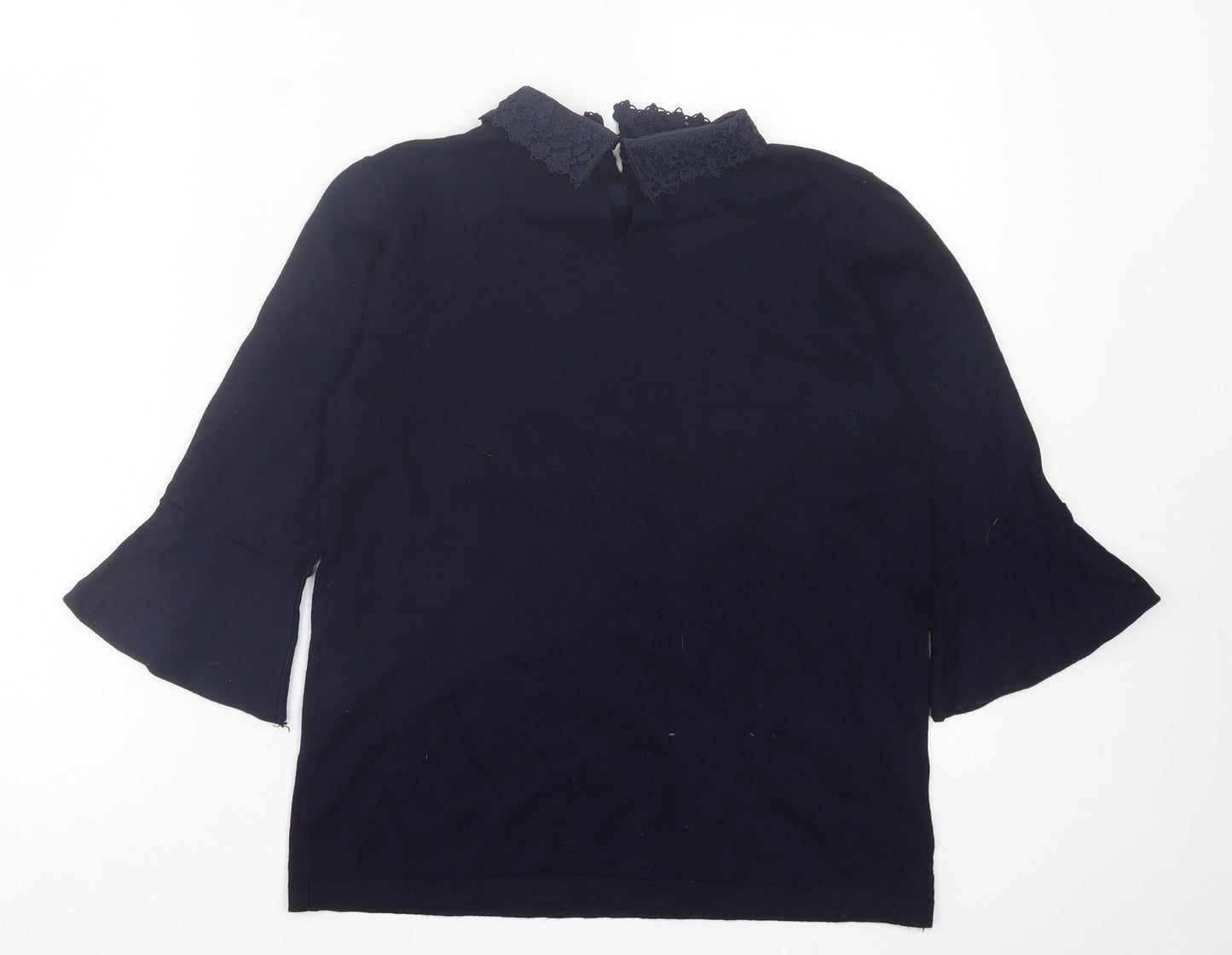 Womens UK Size 14 Warehouse Blue Basic T-Shirt