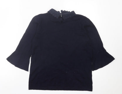 Womens UK Size 14 Warehouse Blue Basic T-Shirt