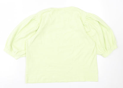 Primark Womens Green Crew Neck Polyester Pullover Jumper Size XL