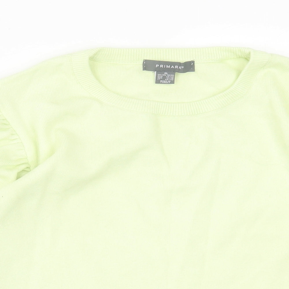 Primark Womens Green Crew Neck Polyester Pullover Jumper Size XL
