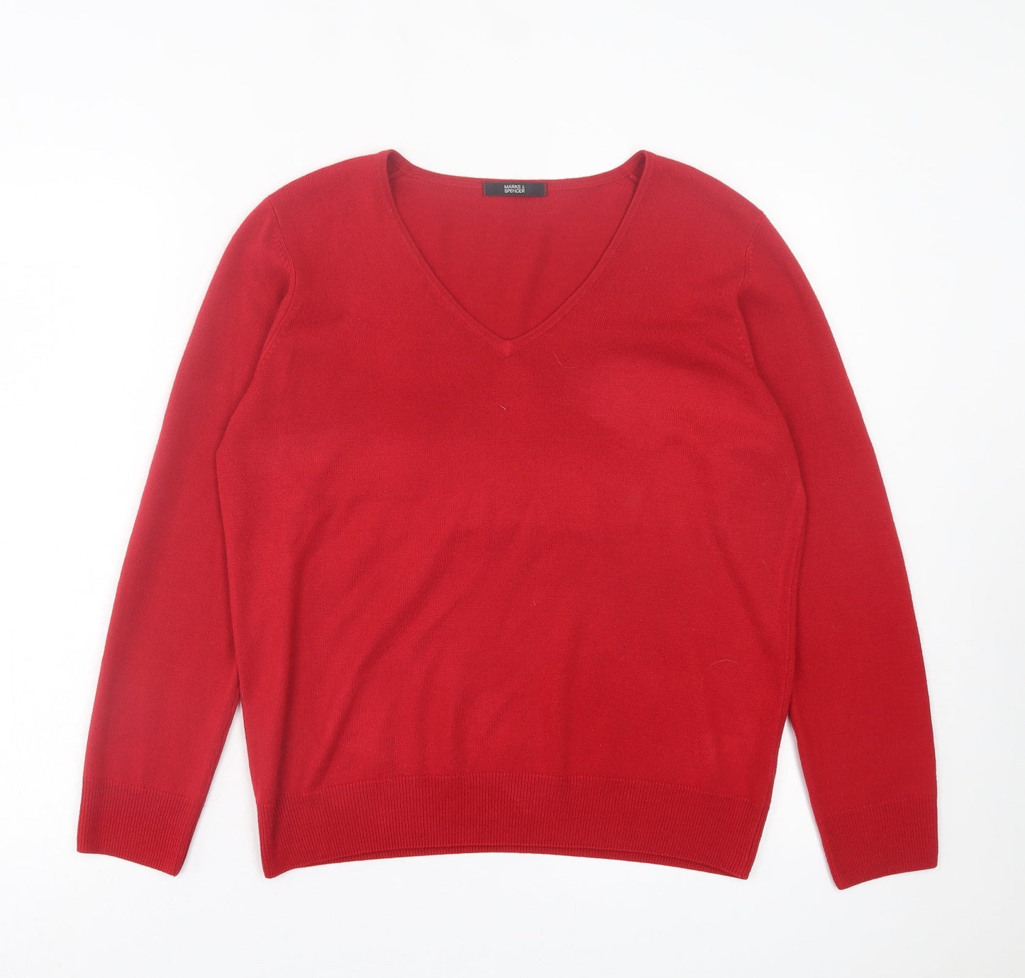 Womens UK Size 14 Marks and Spencer Red Pullover Jumper