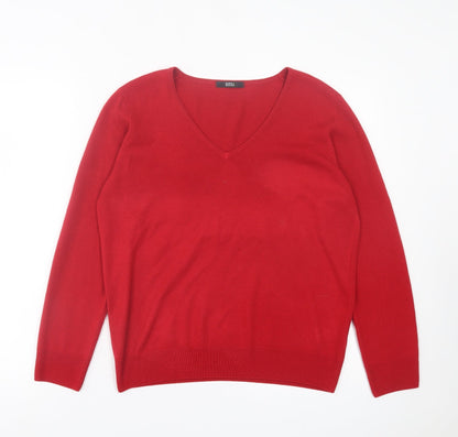 Womens UK Size 14 Marks and Spencer Red Pullover Jumper