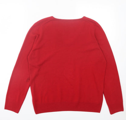 Womens UK Size 14 Marks and Spencer Red Pullover Jumper