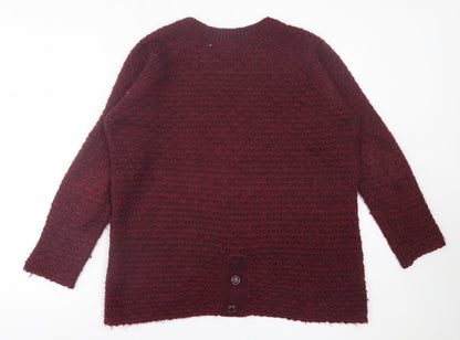 New Look Womens Purple Crew Neck Acrylic Pullover Jumper Size M