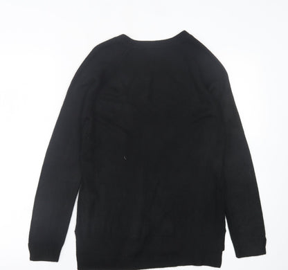 Primark Womens Black Crew Neck Acrylic Pullover Jumper Size XS