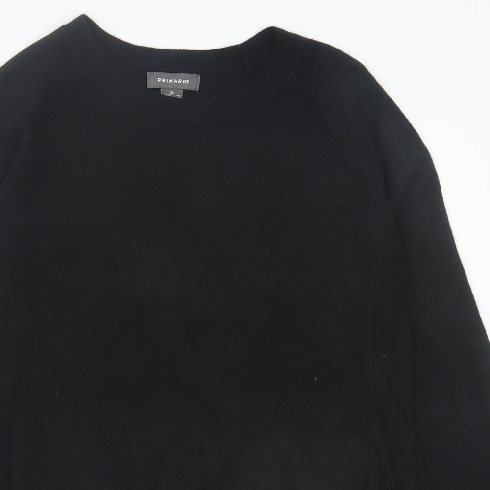 Primark Womens Black Crew Neck Acrylic Pullover Jumper Size XS
