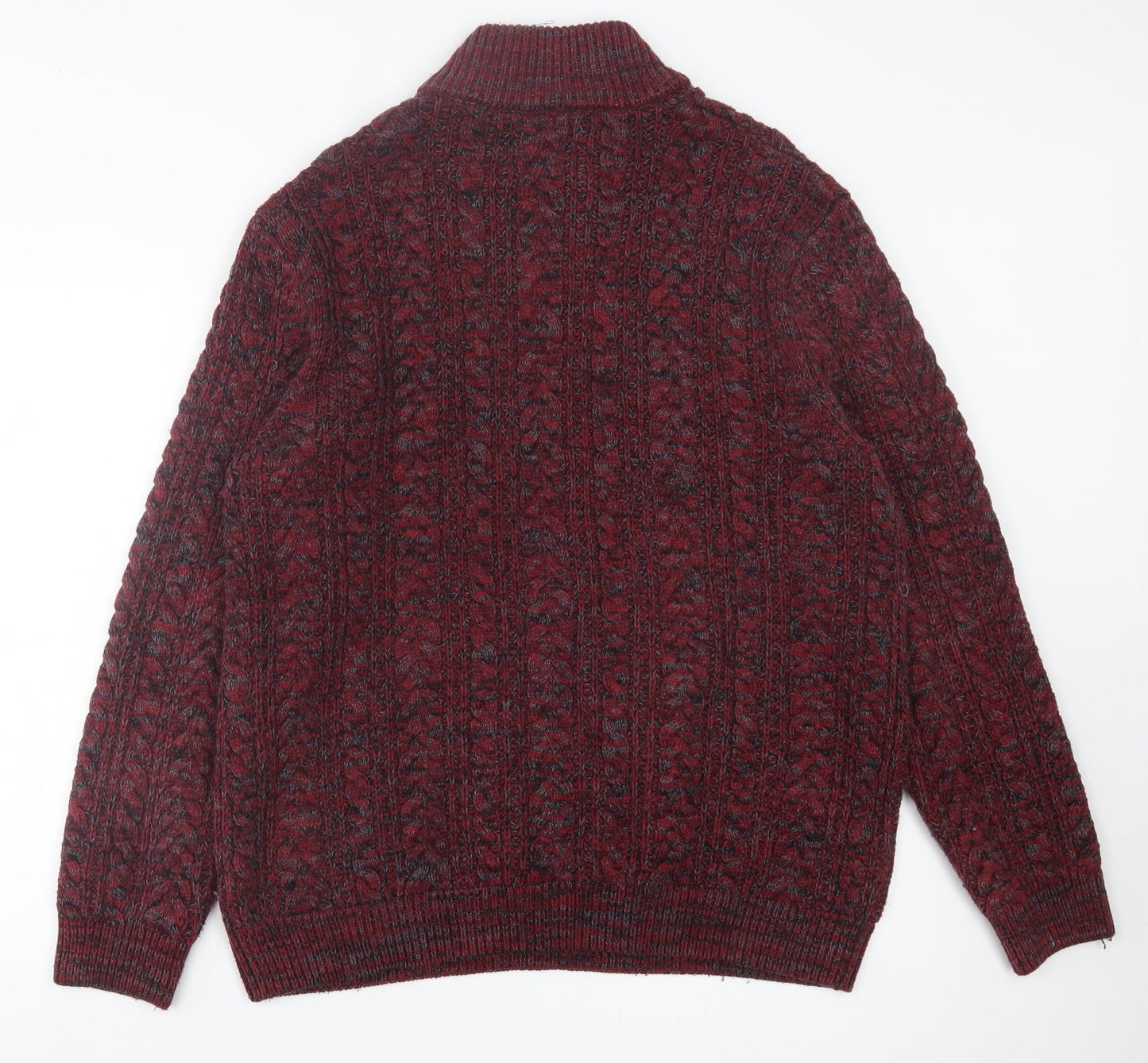 NEXT Mens Red High Neck Cotton Pullover Jumper Size XL