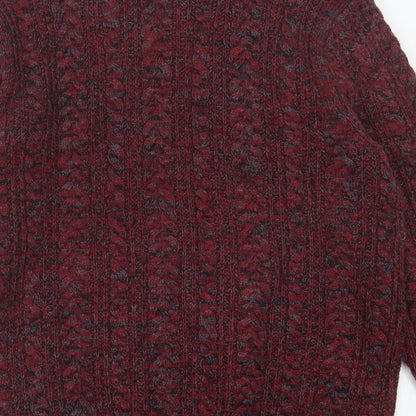 NEXT Mens Red High Neck Cotton Pullover Jumper Size XL