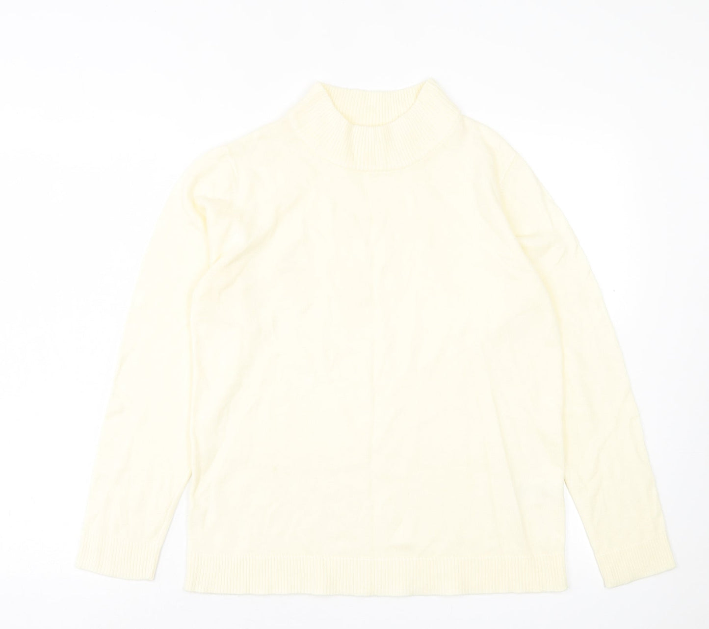Damart Womens Ivory High Neck Acrylic Pullover Jumper Size 14