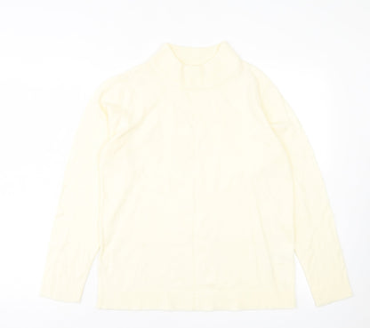 Damart Womens Ivory High Neck Acrylic Pullover Jumper Size 14