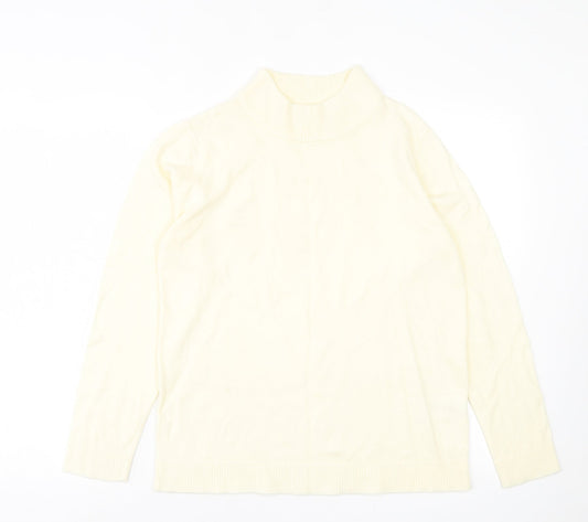 Damart Womens Ivory High Neck Acrylic Pullover Jumper Size 14