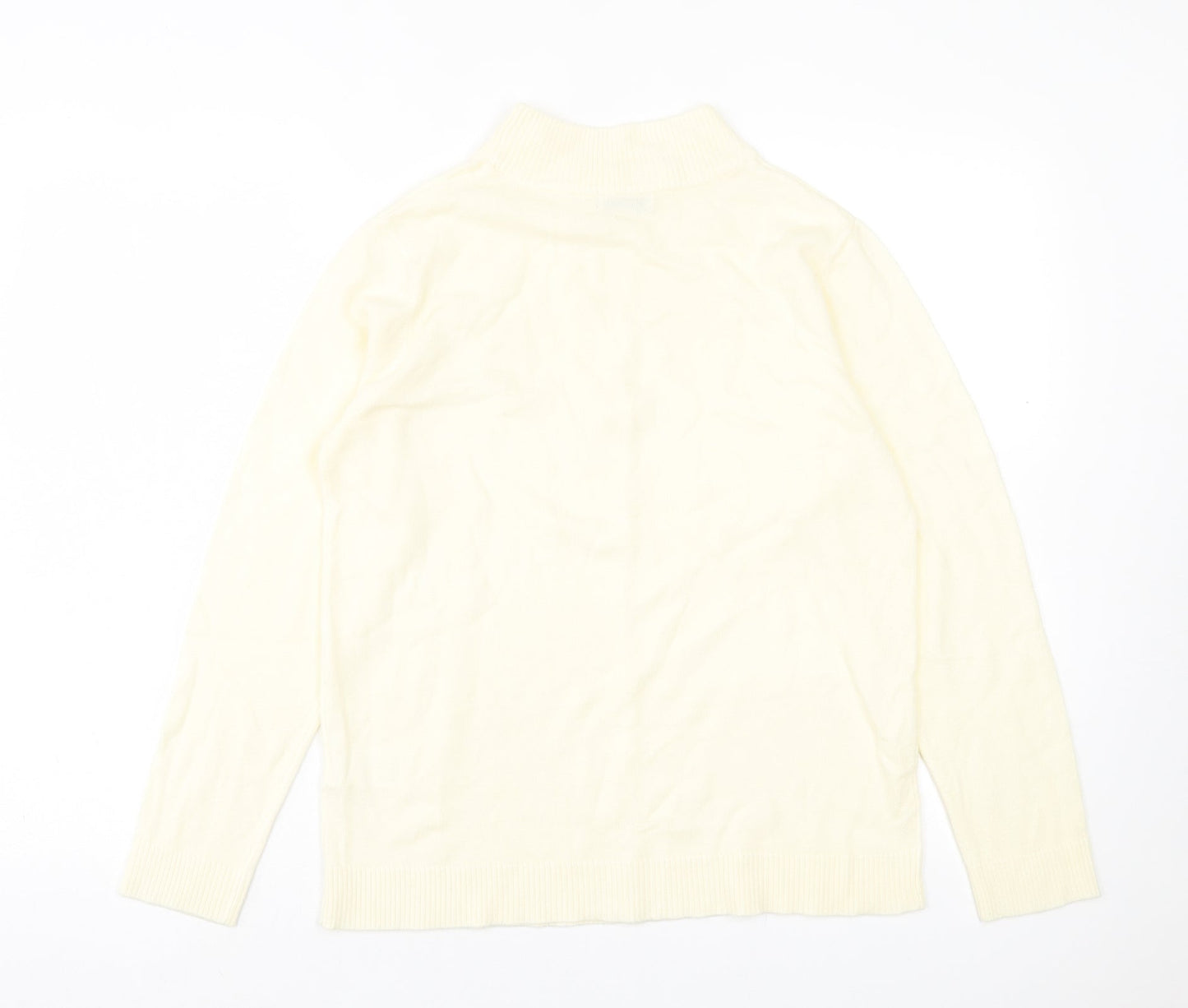 Damart Womens Ivory High Neck Acrylic Pullover Jumper Size 14