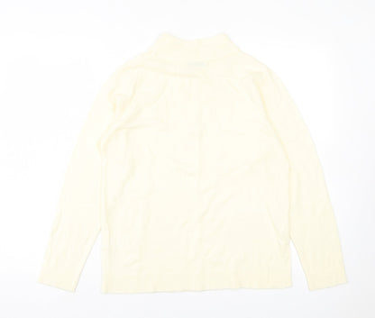 Damart Womens Ivory High Neck Acrylic Pullover Jumper Size 14