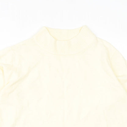 Damart Womens Ivory High Neck Acrylic Pullover Jumper Size 14