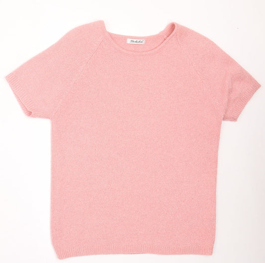 Berkertex Womens Pink Acrylic Basic T-Shirt Size 10 Crew Neck