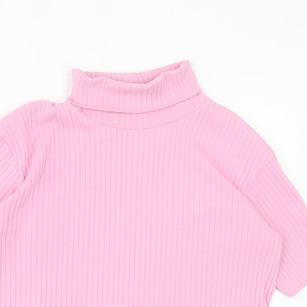 Womens UK Size 12 Joie de Vivre Pink Basic T-Shirt