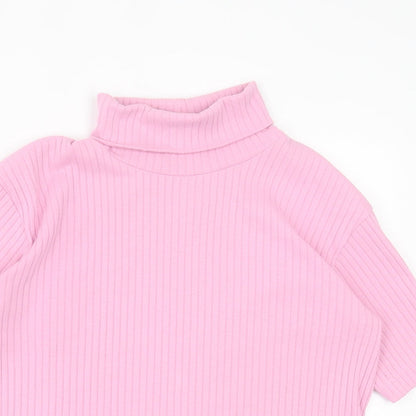 Womens UK Size 12 Joie de Vivre Pink Basic T-Shirt