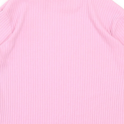 Womens UK Size 12 Joie de Vivre Pink Basic T-Shirt