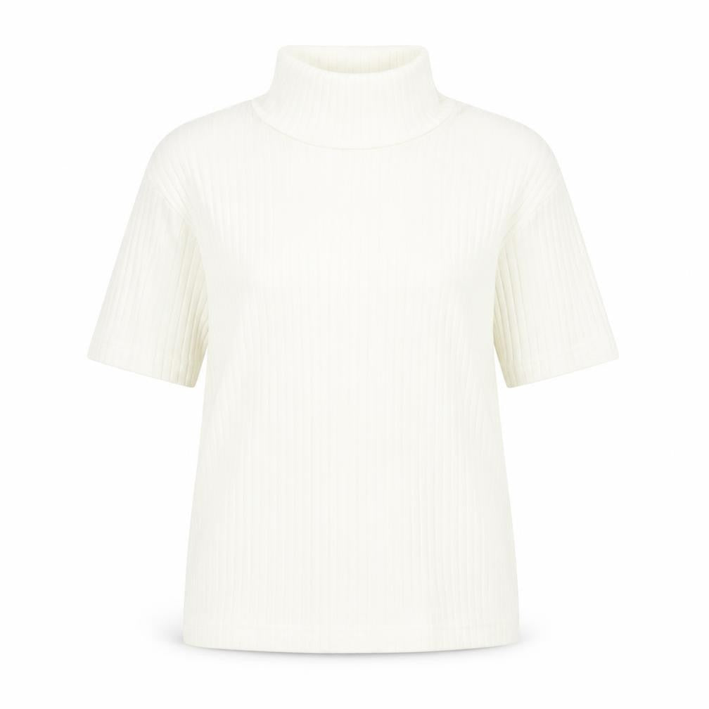 Womens UK Size 10 Joie de Vivre Ivory Basic T-Shirt