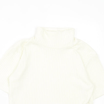 Womens UK Size 10 Joie de Vivre Ivory Basic T-Shirt