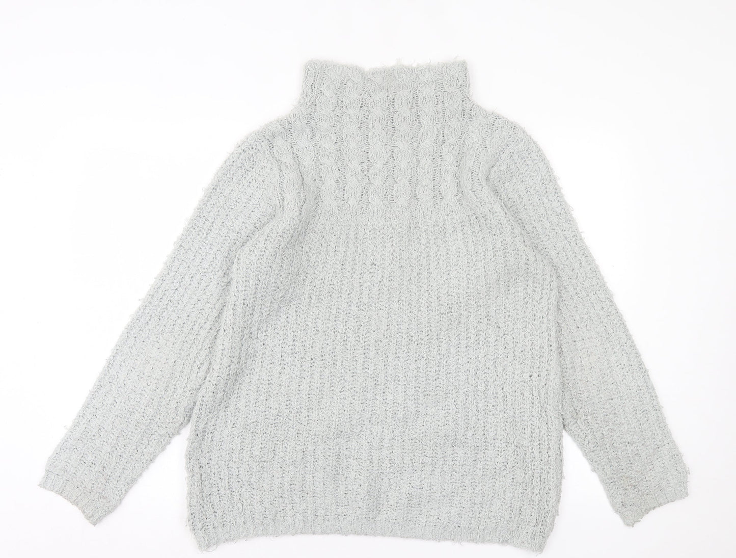 B.You Womens Grey High Neck Polyester Pullover Jumper Size M