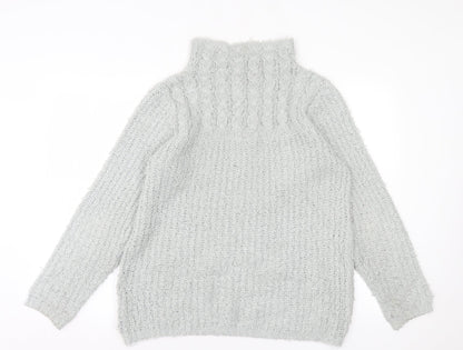 B.You Womens Grey High Neck Polyester Pullover Jumper Size M