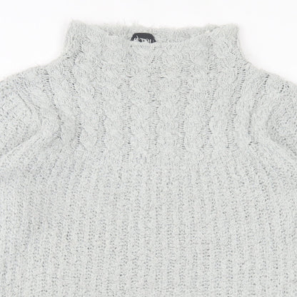 B.You Womens Grey High Neck Polyester Pullover Jumper Size M