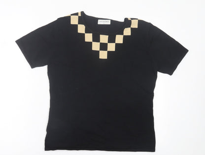 Womens UK Size L Just Elegance Black Basic T-Shirt