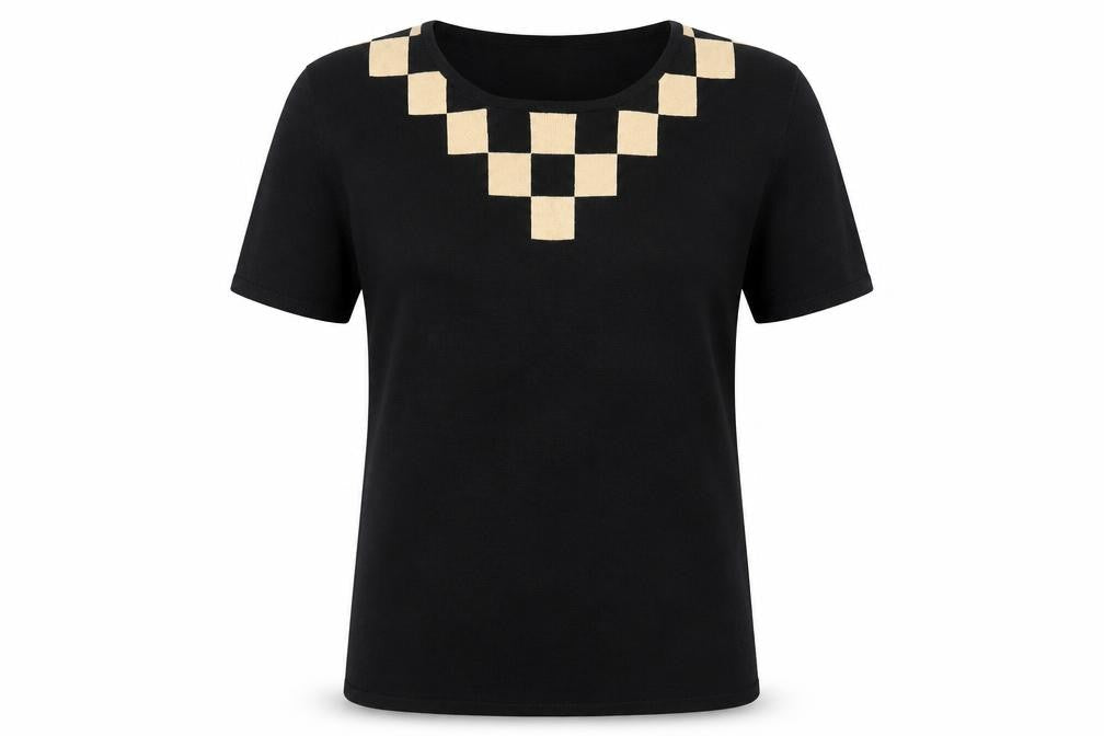 Womens UK Size L Just Elegance Black Basic T-Shirt