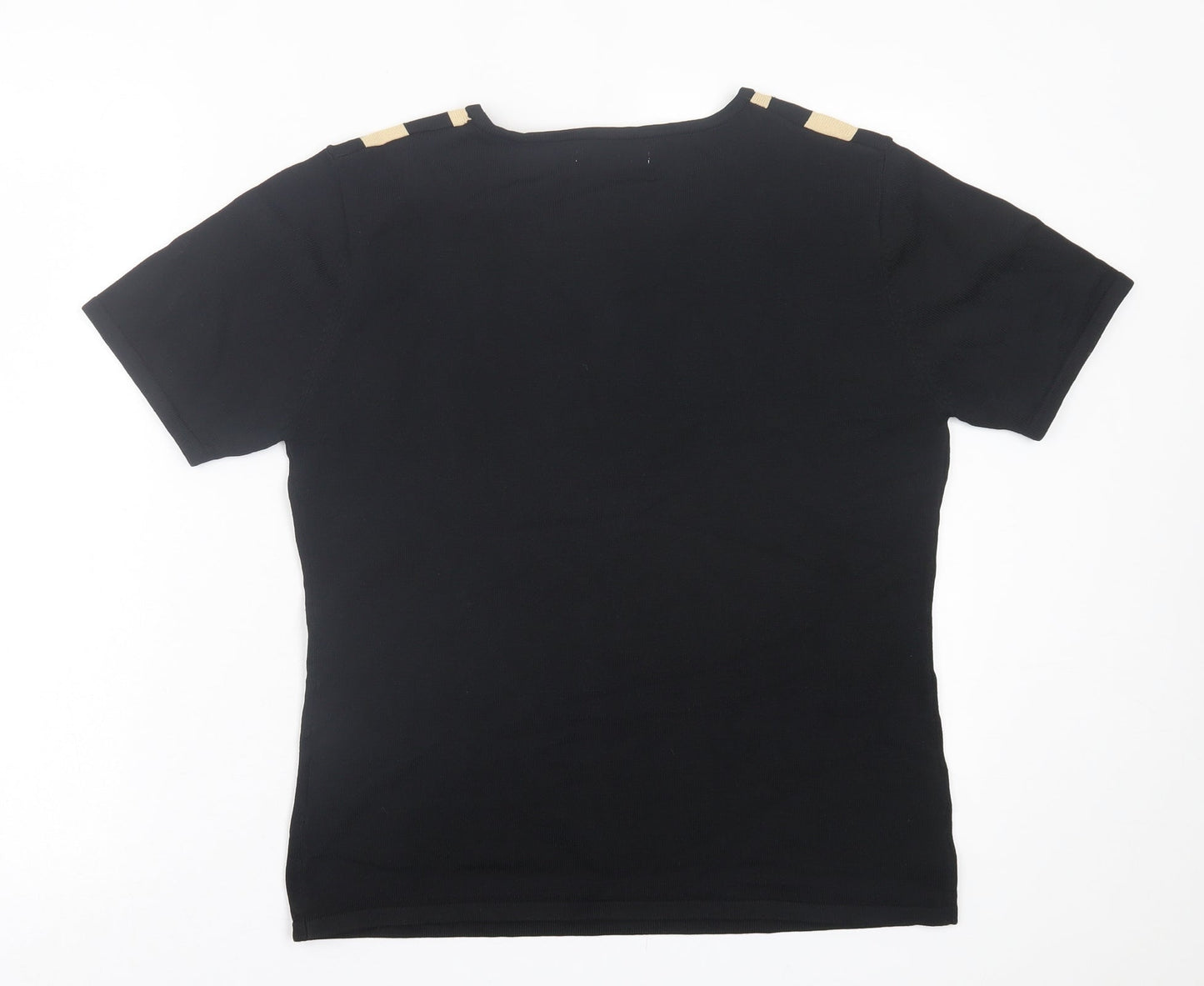 Womens UK Size L Just Elegance Black Basic T-Shirt