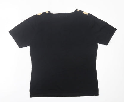 Womens UK Size L Just Elegance Black Basic T-Shirt