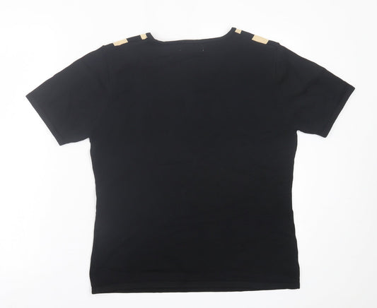 Womens UK Size L Just Elegance Black Basic T-Shirt