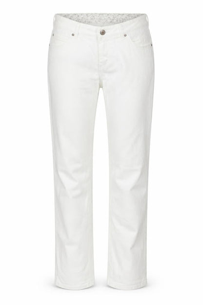 TMC Womens White Cotton Straight Jeans Size 12 L31 in Regular Button